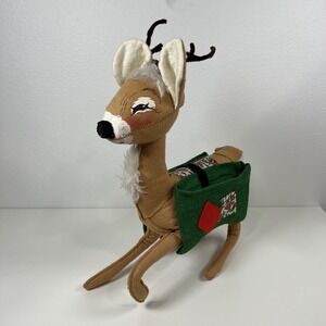 ANNALEE Doll 18" Reindeer with Saddlebags and Pipe Cleaner Antlers 1978 Tush Tag